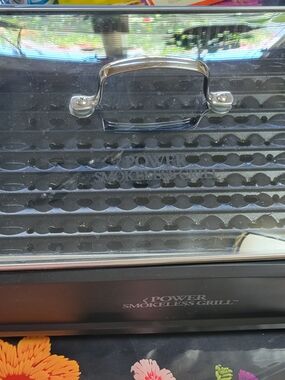 Power Acoustik Black Smokeless Grill with Clear Lid